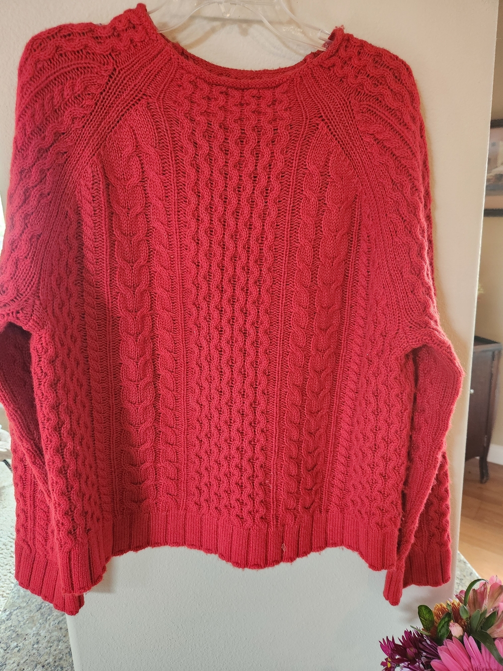 Pendleton Red Cable-Knit Crewneck Sweater